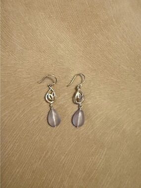 Silpada W2169 Frosted Amethyst Drop Earrings